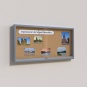 Info-Wandvitrine,  93 cm hoch, 195x8,0 cm (B/T), Rückwand: Kork, 